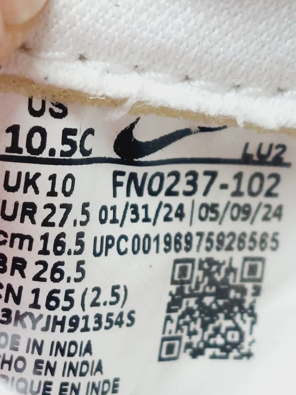 Nike Force 1 Low EasyOn Girls White Laser Fuchsia Sneaker Shoes Size US 10.5C